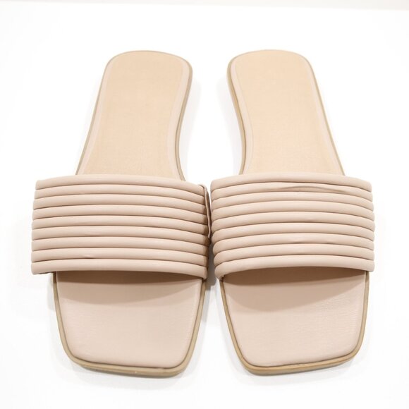 Torrid Tan Faux Leather Flat Slide Sandals - 12 Extra Wide WW - Picture 6 of 7